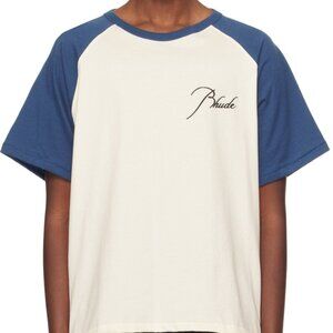 Rhude White & Blue Raglan T-Shirt